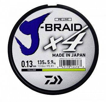 ���� Daiwa J-Braid X4 Yellow 0.13��  135�