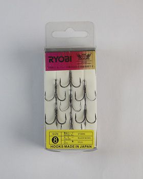 RYOBI TREBLE HOOKS RINGED BN #8 ��.7��.